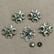 50PCS 22MM Bronze Cross Flower Studs Punk Spike Studs Spots Fashion Rivet DIY Bags Belt Shoes Wallet Craft Fit For DIY