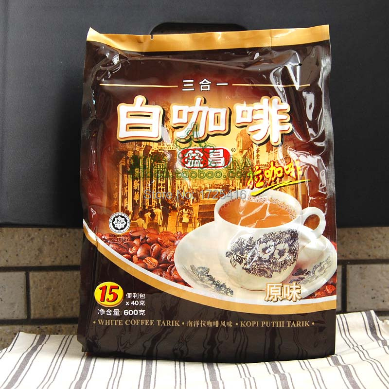 Malaysia imports yi chang Lao CAI white coffee taste coffee triad instant coffee 600 g free