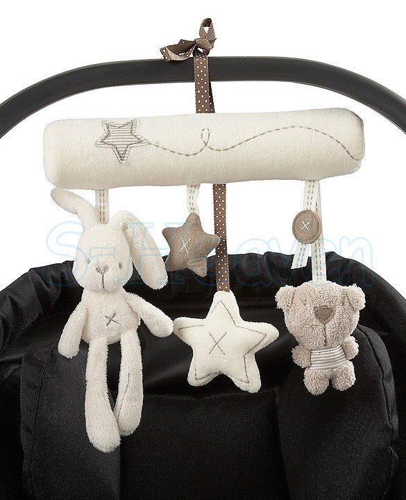 Soft musical toys Baby Rattle toy mamas&papas mobile baby Plush toy baby Rattle toy Rabbit bear and star cot hanging products 