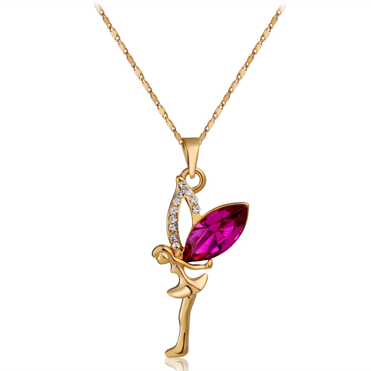 NK021]China wholesale fashion jewelry necklace,colored stone Angel ...