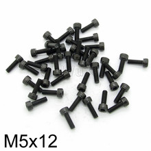 50pcs M5 x 12mm Carbon Steel 12.9 Hex Socket Head Screws