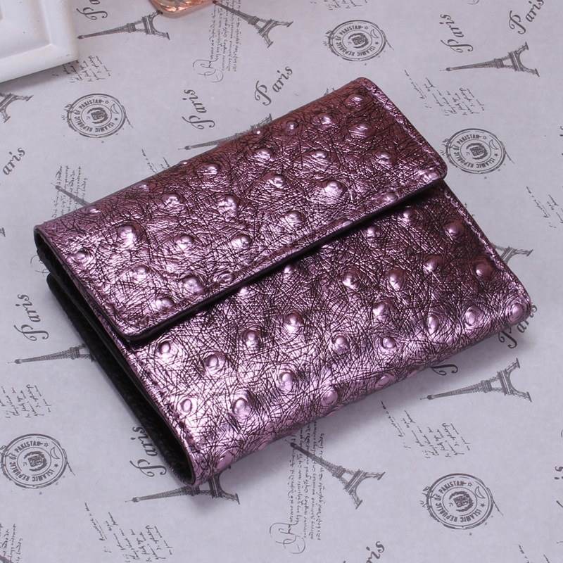 2015 Fashion Wallet Women Korean Winter New Leather Ladies Coin Purse Female Ostrich Short Genuine Wallets