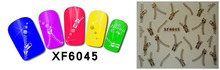 XF6045 2015 New Gold Silver Fashion style Water Transfer Stickers 3D Design DIY Nail Art Decorations