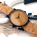 2017 BOBO BIRD Wooden Dial Watches Cork Strap Unique Wood Watch Ladies Wristwatch for Men and
