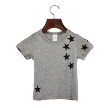 Special Offer New Children Boys Summer T Shirt Tops Lovely Cartoon Hand Star Short Sleeve