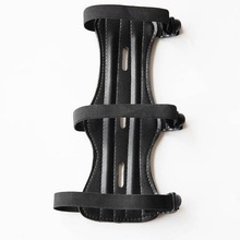 Outdoor Black Lightweight and Durable Leather Shooting Archery Arm Protection Safe Strap Guard Protective Gear