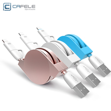 CAFELE 100cm 2 in 1 Retractable Micro USB With Retail Box Fast Charger Phone Cable 8 pin IOS For iPhone 5 5s 6 plus For Samsung