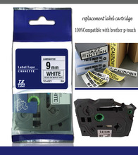 High quality labelzone tape, black on white tape, 9mm labelling tape TZ221 for p touch label printer