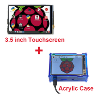 2016 Raspberry Pi 2 3.5 inch LED TFT Touch Screen Display + Transparent Acrylic Case Enclosure Box For Raspberry Pi 2 Model B