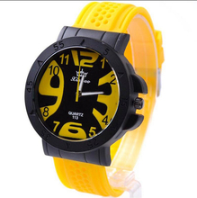 Megir marca reloj de hombre 2015 nueva moda clásicos del silicón de ginebra cuarzo de la jalea Men Pure relojes coloridos 5 Color