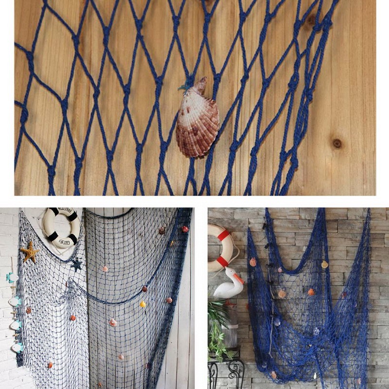 Nautical Fishing Net Decorative Seaside Wall Beach Party Sea Shell