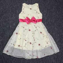 Cute Princess Dress Girl Bow Classic Design Kids Clothes Girls Summer Style Girls Lace Dress