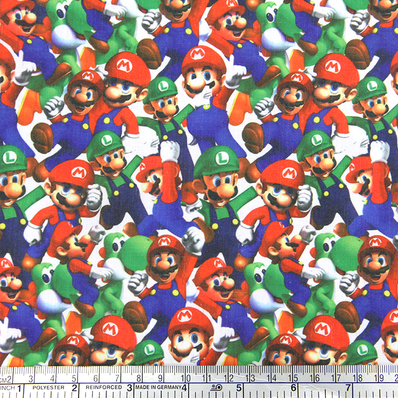 42984 50*147cm cartoon SUPER MARIO fabric patchwork printed cotton fabric for Tissue Kids Bedding home textile,Sewing Tilda Doll