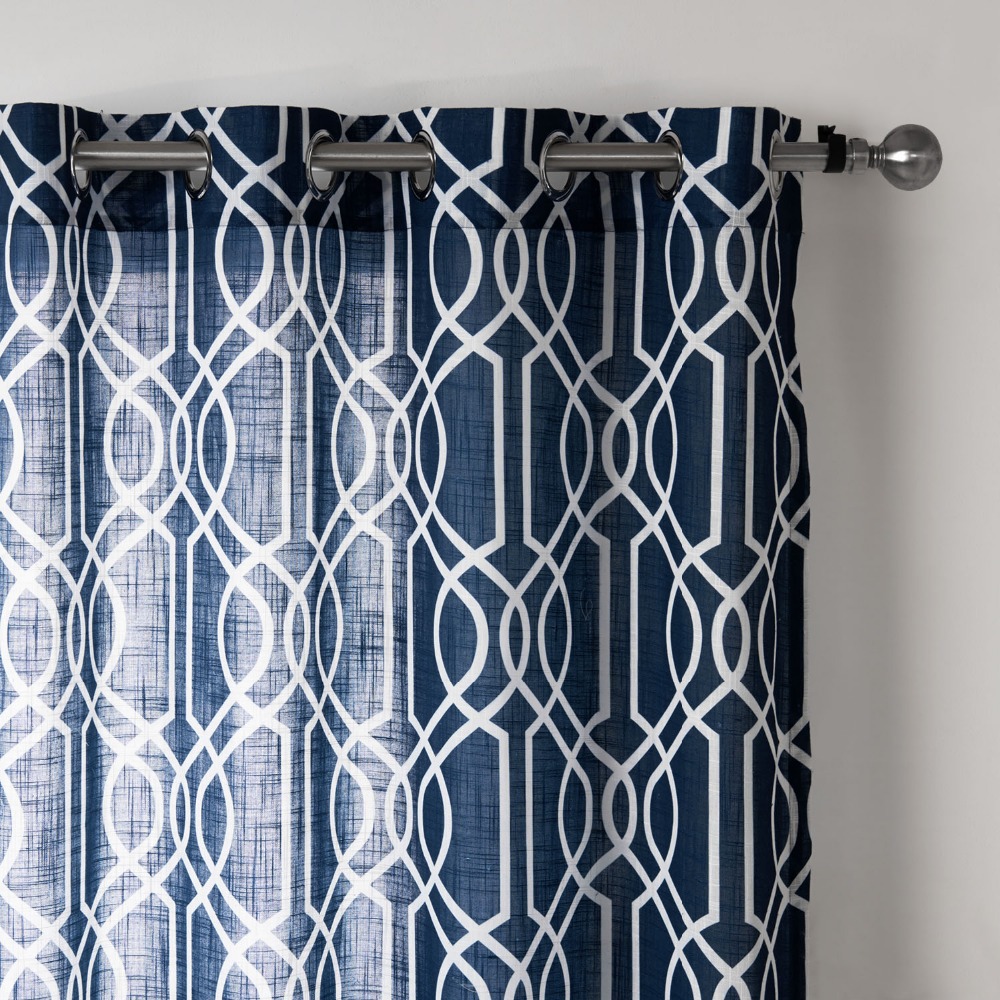 Gedrukt gestreepte gordijn woonkamer blauw keuken deur gordijn ...