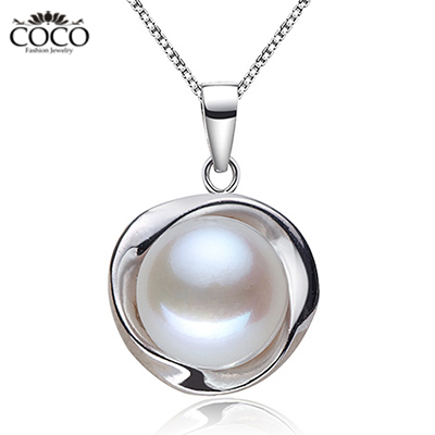100% Natural Pearl Necklace Genuine Freshwater Pearls Pendant Necklaces Pure 925 Sterling Silver Fashion Luxury Jewelry