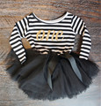 Summer Cute Newborn Dresses For Infant Ribbon Bow Pattern Long Sleeve Striped Dress Clothes 0 to