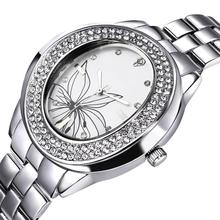 Nueva moda mujeres rhinestone relojes de marca reloj del cuarzo de japón Miyota 2035 movimiento de la flor Dial Crystal índice de resistencia al agua