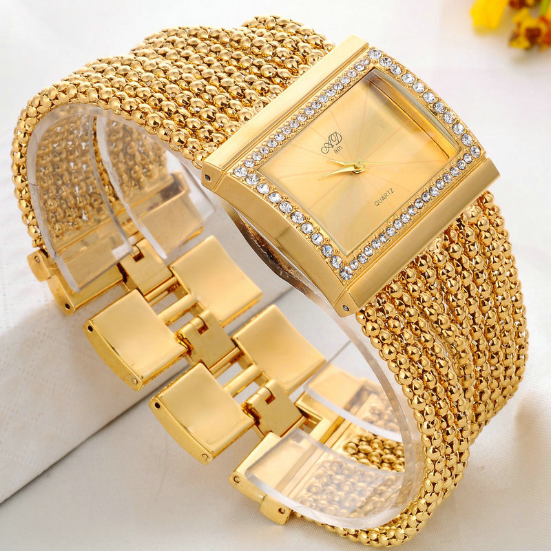 2016 New watch women fashion luxury wristwatches ladies gold steel bracelet quartz watches diamond rhinestone relogio