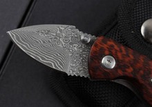 New mini snake wood grain Damascus outdoor camping knife pocket pocket knife free shipping