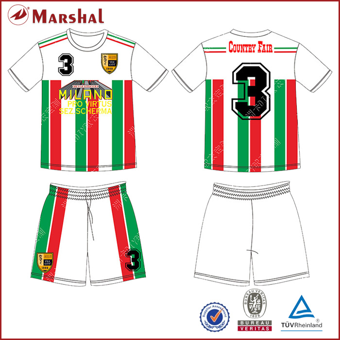 Marshal Sportswear Sublimation Customizing New Fashional Club soccer jersey,grade original team jersey