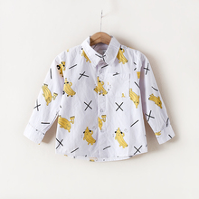 2016 new children’s leisure shirt Lapel single breasted cartoon pattern and fashion styles all-match special offer free shipping