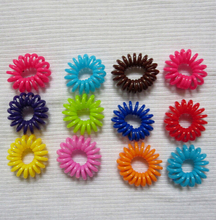 10pcs lot Telephone Cord Elastic Ponytail Holders Hair Ring Scrunchies For Girl Rubber Band Tie Free