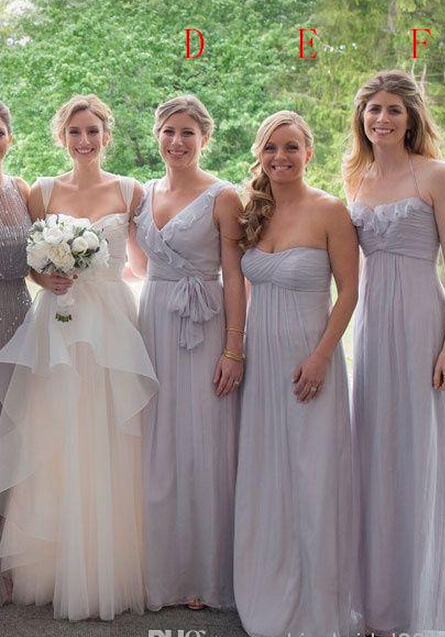 Grey beach bridesmaid dresses