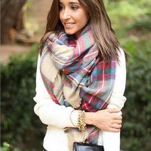 Fantastic Scarf Wrap Shawl Plaid Cozy Checked Women Lady Blanket Oversized Tartan Free Shipping