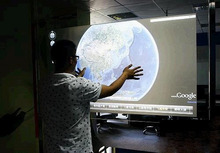 High-tech 50 Inch 10 points Interactive lcd touch foil for making shop window advertising display