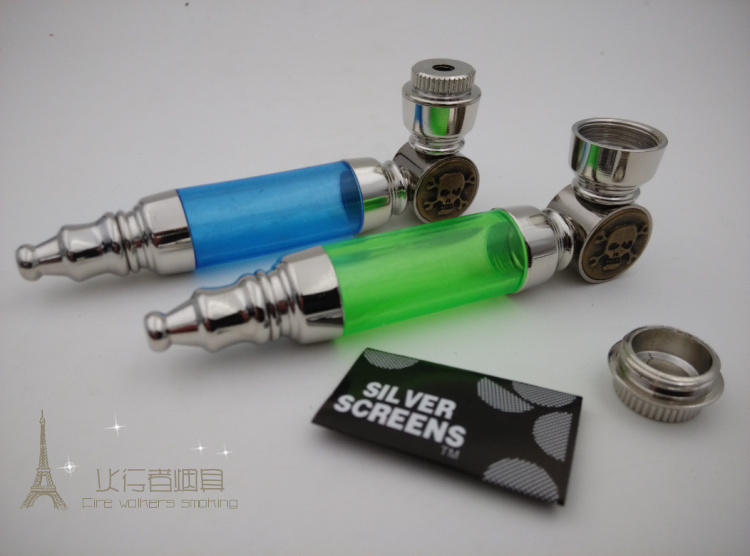 Free shipping 6pcs/lot Fashion Metal smoking weed pipes With Lid With