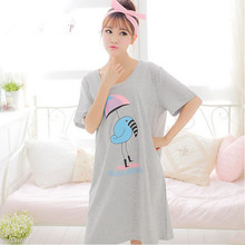2016 Lovely Woman Dresses In Summer Cotton Short Sleeved Dress Clothes Home Furnishing Size Women Sleepshirts Nightgowns 05