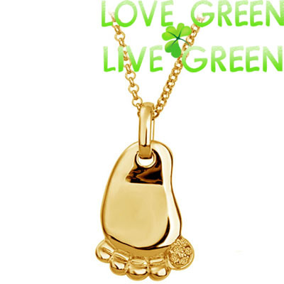 baby foot feet new arrival for mum son daughter birth birthday gift 18k Gold Plated Pendant