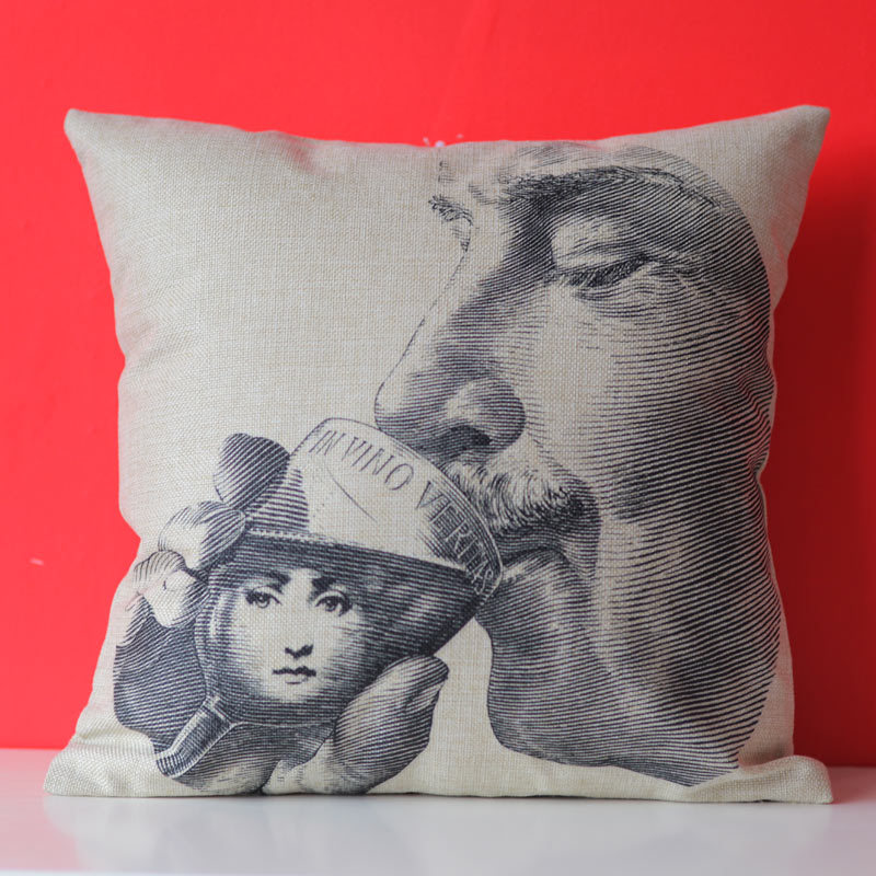 2015 Fornasetti Pillowcase Art Bedroom A Living Room Cushion Bedding Set Fashion Decorative Homepillow cover 18x18Inch