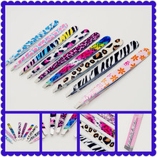 2015 New style Freeshipping Factory Direct Selling makeup tools flower coated stainless steel eyebrow tweezers for