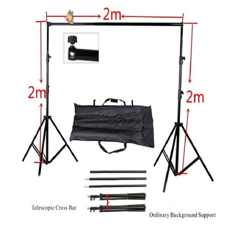 2x2m-Duty-Backdrop-Background-Holder-system-Photographic-Huge-Stand-kit-Muslin-Backdrop-Support-Frame-Photography-Studio