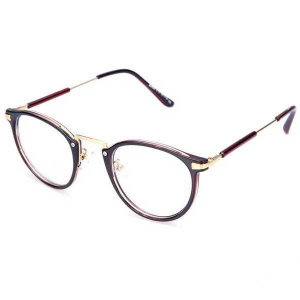 Callahaner Round Resin Lens Metal Frame Eyeglasses-in ...