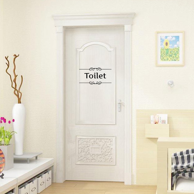 1pcs Vintage Wall Stickers Bathroom Door Decor Toilet Door