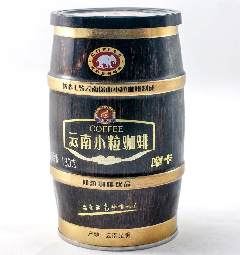 Small grain coffee canned instant coffee three in 130g mocha coffee