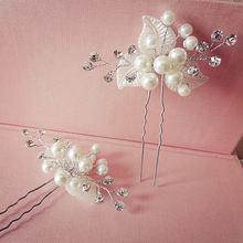 3 PCS bridal hairpins best selling handmade pearl combs flower silk hair jewelry white wedding dress accessories