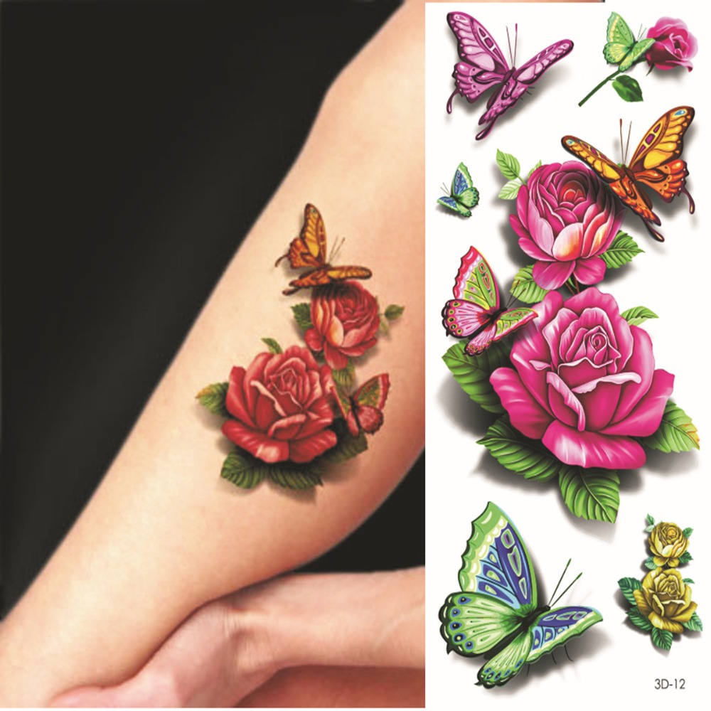 Schmetterling Rose TattoosKaufen billigSchmetterling Rose Tattoos
