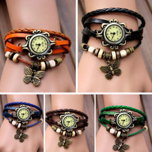 Girl Lady Retro Bracelet Quartz Wrist Watch Twisted Braid Strap Multicolor For Women Watch HB88