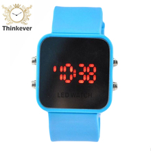 CC0012 2016 Rushed Real Fashion Candy Color Sillicone Mirror Led Quartz Watches Women Casual Watch Sports Clock Relogio Feminino