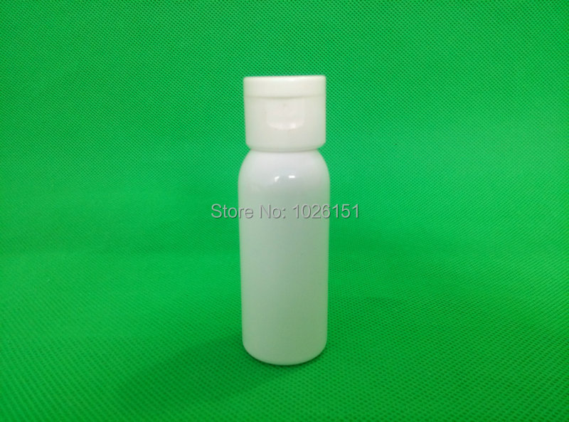 Free Shipping 50+2pcs 30ml empty plastic bottles, white small plastic empty cosmetic bottles with flip top cap, 1oz vial bottles