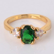 2014 New Fashion Jewelry Green White Crystal Zircon Emerald Rings For Women Party Fashion Jewelry Ring