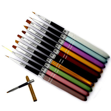 10Pcs Different Sizes Nail Art Brush Set Design Polish Nylon UV Gel Painting Nail Brushes