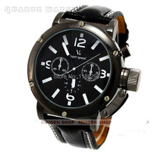 Wholesale Men Wrist Watches V6 fashion leather strap quartz watch sports watches men Outdoor sports waterproof watches