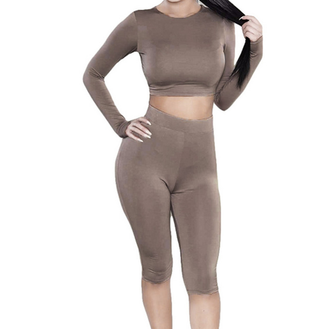 Зима Женщины Из Двух Частей Bodycon Комбинезон Колен С Длинным Рукавом Растениеводство Топы Playsuit Sexy Party Club Комбинезон Комбинезоны Новый