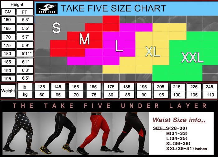Take Five Size Chart 
