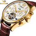 BINSSAW original luxury brand the tourbillon automatic mechanical watches men s fashion leather watch of wrist