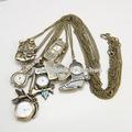 10pcs Antique Bronze Quartz Pocket Watches with Chain Pendant Necklace Watch for Men Women